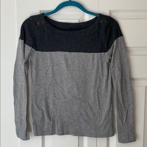 Gray Colorblock Long Sleeve Top